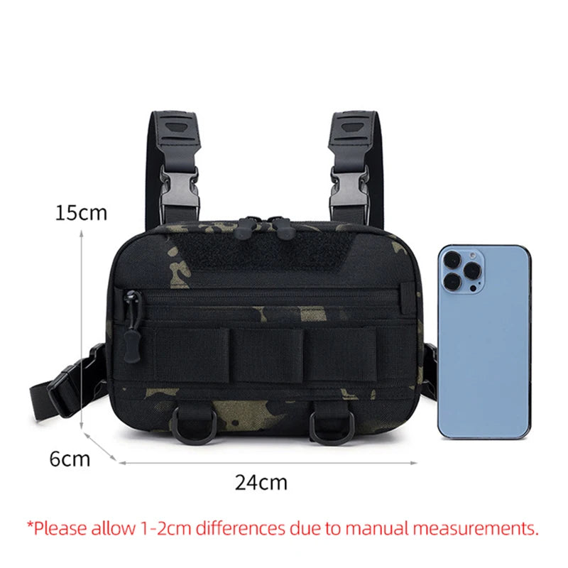 Men's Chest Bag Tactical Fishing Vest Backpack Travel Waterproof Molle Nylon Climbing Camping Backpacks Outdoor Rig Fanny Pack