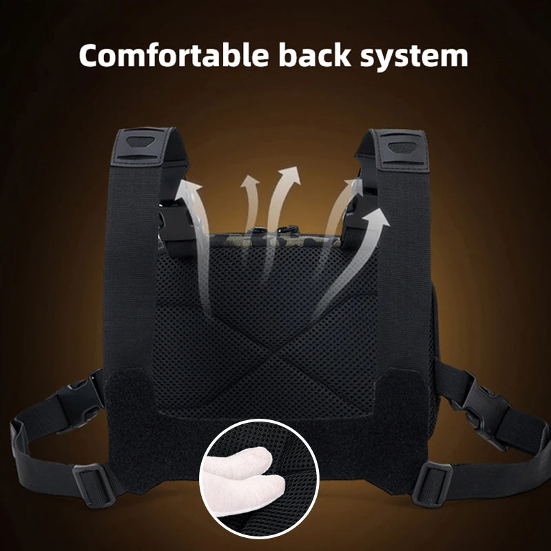 Men's Chest Bag Tactical Fishing Vest Backpack Travel Waterproof Molle Nylon Climbing Camping Backpacks Outdoor Rig Fanny Pack