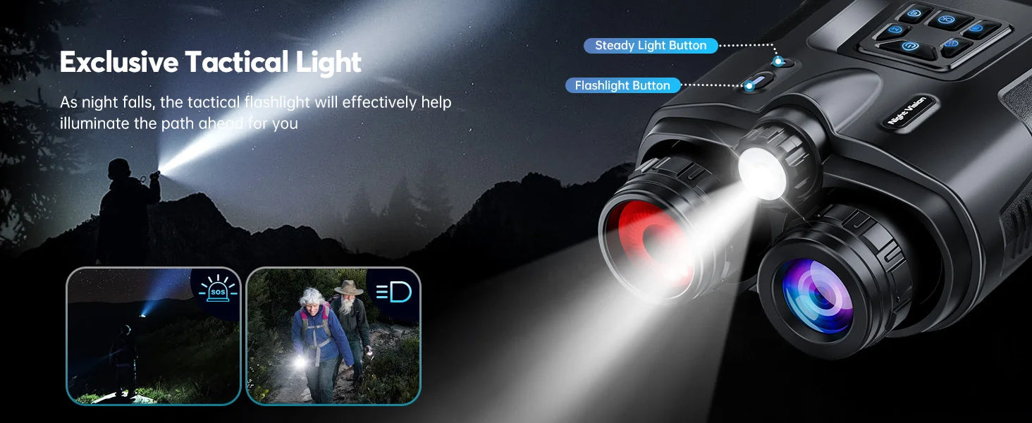 4K Night Vision Binoculars 3inch Screen 8X Digital Zoom With Tactical Light 5000mAh Rechargeable Infrared Vision Night Goggle (Copy)