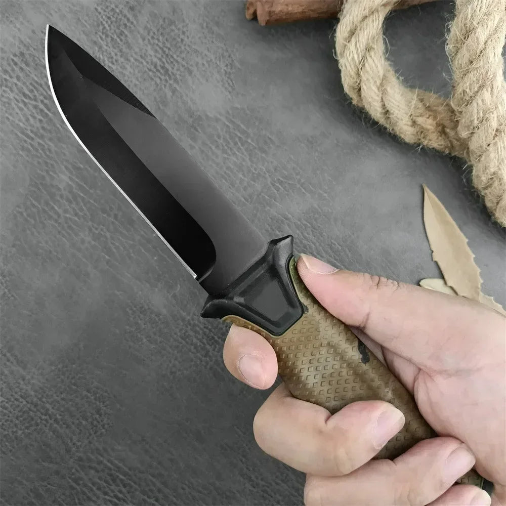 G1500 StrongArm Full Tang Fixed Blade Knife 8Cr13Mov Black Blade Rubber Handles Tactical Hunting Military Knives